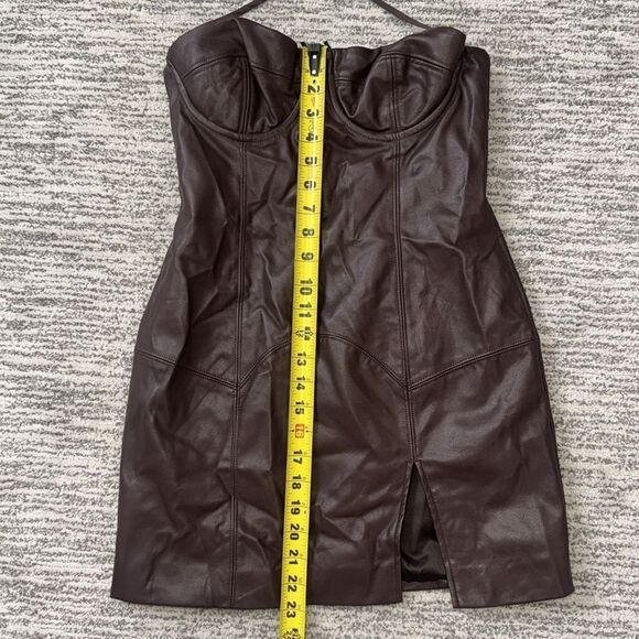 NWT H:OURS Blake Mini Dress in Dark Brown Small Revolve - Picture 7 of 14